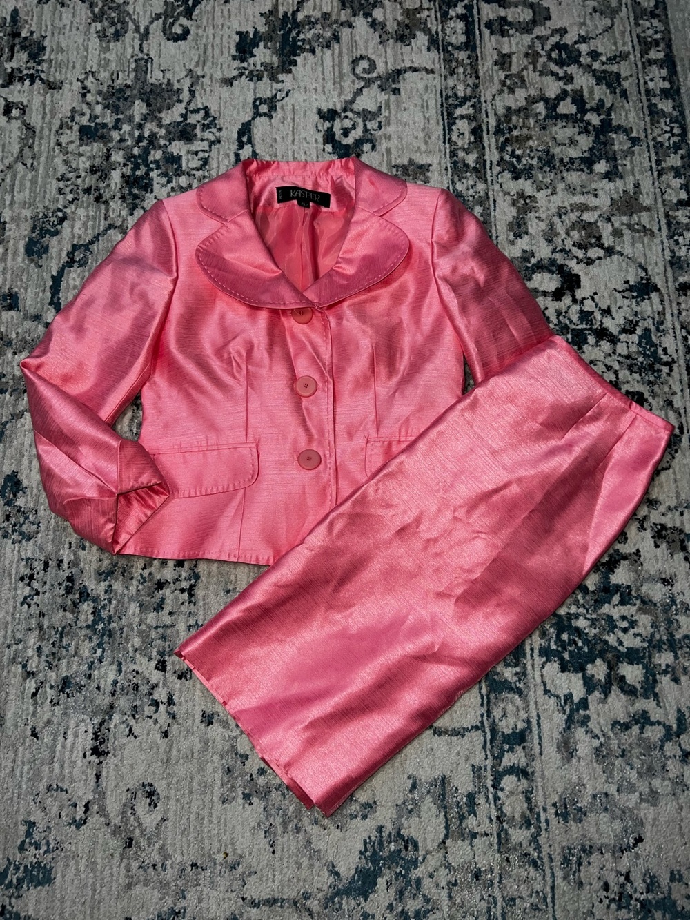 Kasper Light Pink Blazer and Skirt Ensemble
